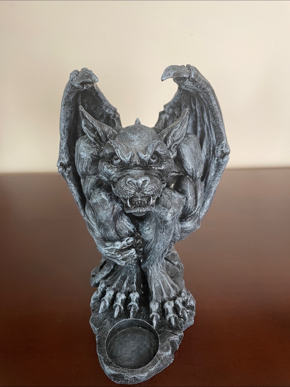 Vintage Zemeno Gargoyle Decorative Sculpture Candle Holder - Black